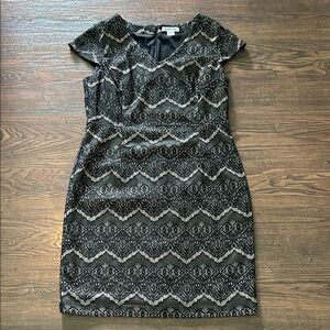 Liz Claiborne Elegant Black and Gray Mini Dress